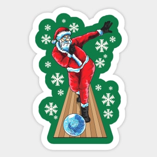 Bowling Santa Claus Bowler Team League Christmas Sticker